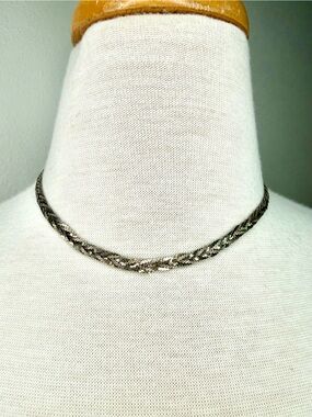 VTG Sterling Silver Necklace Braided 925 Made in Mexico MD 28 5mm 16" chain